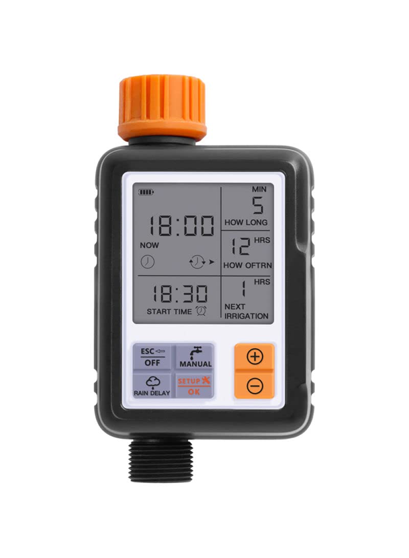 Sprinkler Timer, Programmable Water Timer for Garden Hose, Outdoor Hose Timer with Rain Delay/Manual Watering System, Digital Irrigation Timer System for Yard, Lawns,1 Outlet