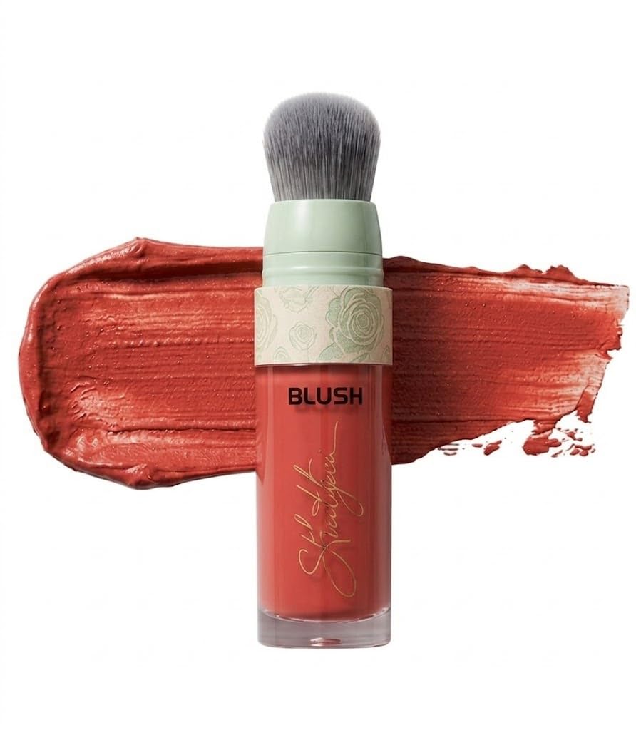 Blush LIQUID, Blushers for Cheeks Make up, Waterproof Cream Blush Stick with Brush, Easy Application, Shimmery, Blends Perfectly to Skin (DRAATIC PLUM)