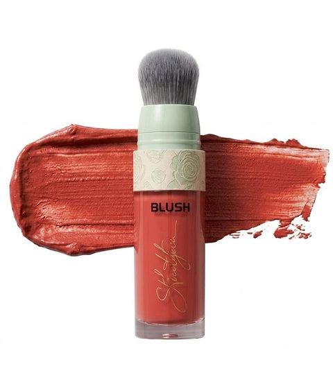 Blush LIQUID, Blushers for Cheeks Make up, Waterproof Cream Blush Stick with Brush, Easy Application, Shimmery, Blends Perfectly to Skin (DRAATIC PLUM)