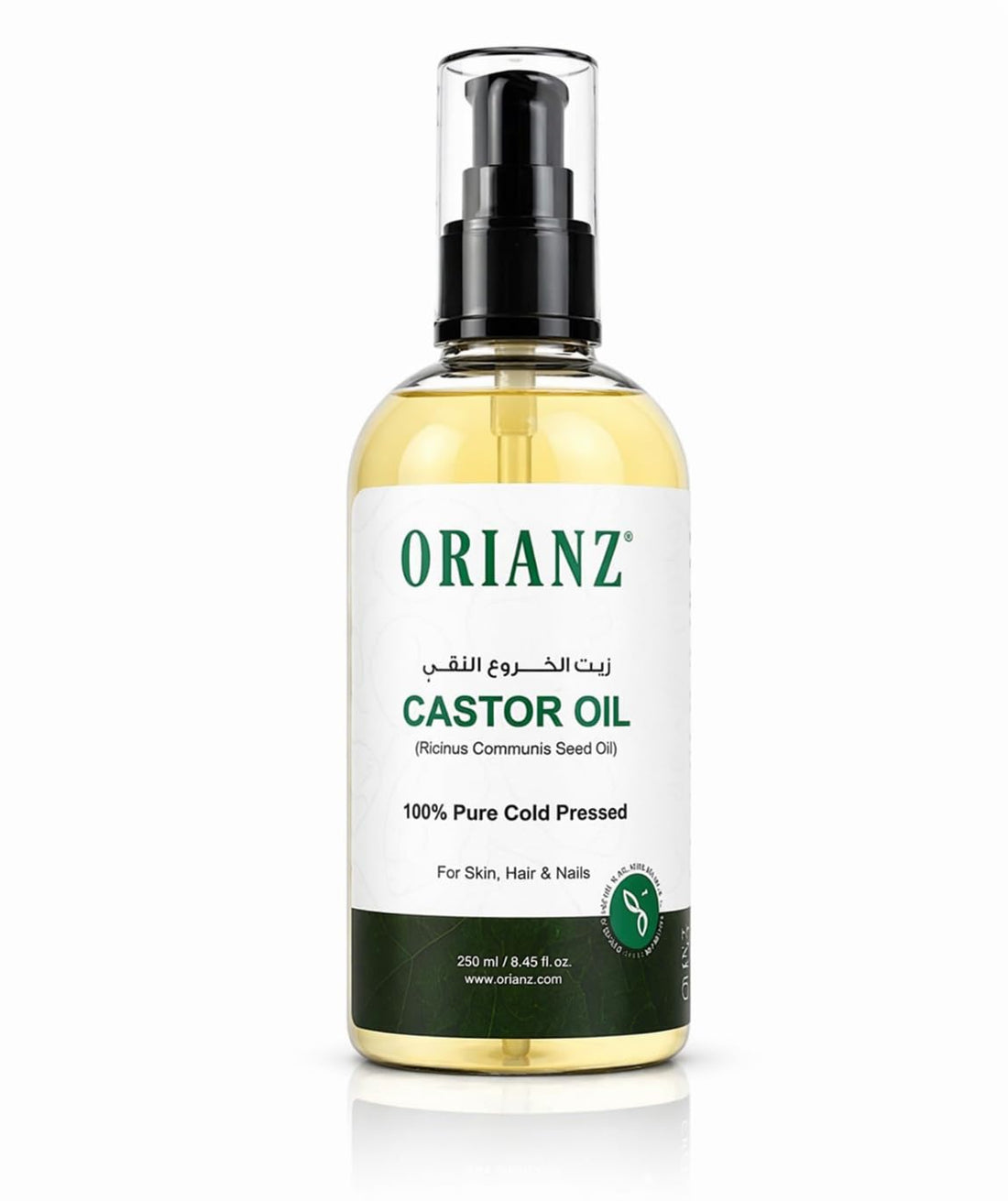 Pure Castor Oil 100% Natural Cold Pressed - 250ml - ORIANZ