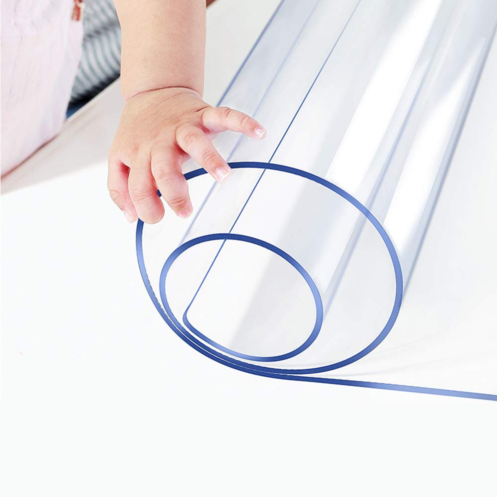 20x42 In 1.5mm Thick Clear Table Protector Plastic PVC Tablecloth Cover Mat Coffee Table Dining Room Table Protector Pad Non Slip Carpet Protector Office Desk Pad Easy Clean Waterproof Floor Mat