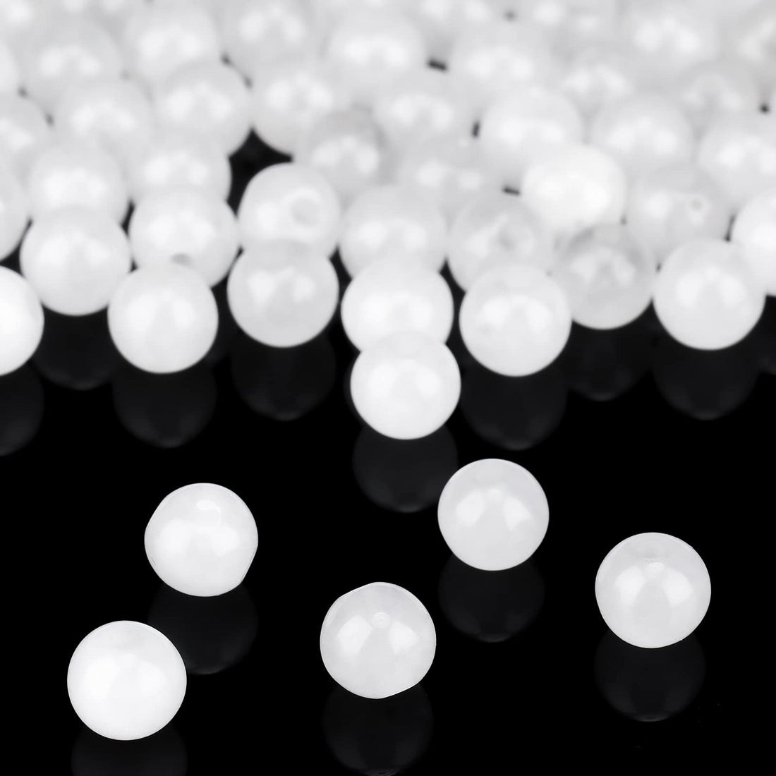 Patelai 100 Pieces Quartz Pearl Bead Ball 6mm Clear Pearl Ball DIY Jewelry Supplies for Decoration