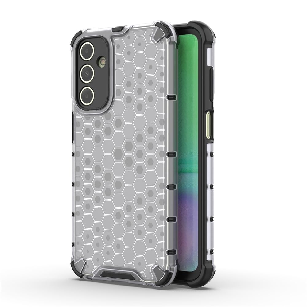 Compatible with Samsung Galaxy A15 Honeycomb Case Shockproof Camera Protection Cover Compatible with Samsung Galaxy A15 (White clear)