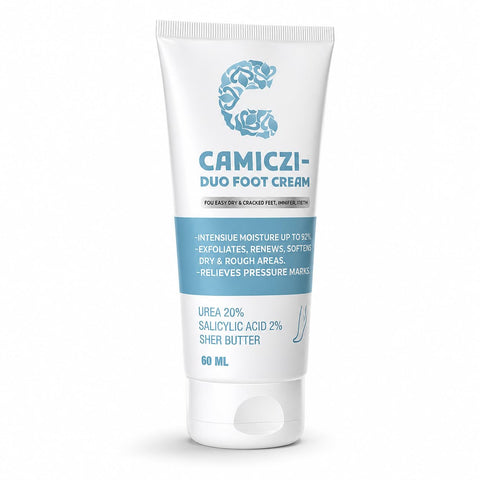 Camiczi Duo Foot Cream 60g – Urea 20% & Salicylic Acid 2% for Dry, Cracked Heels, Knees & Elbows – Intensive Moisturizing & Smoothing Care – Fast Absorbing
