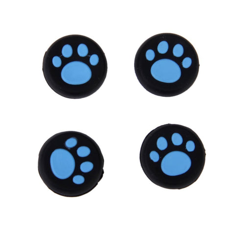 Ambertown Analog Silicone Thumb Stick Grips Cap Joystick ThumbSticks Caps Cover for PS4 PS3 Xbox One Xbox 360 PS2 Game Controllers (4 x Blue Cat Dog Paw)