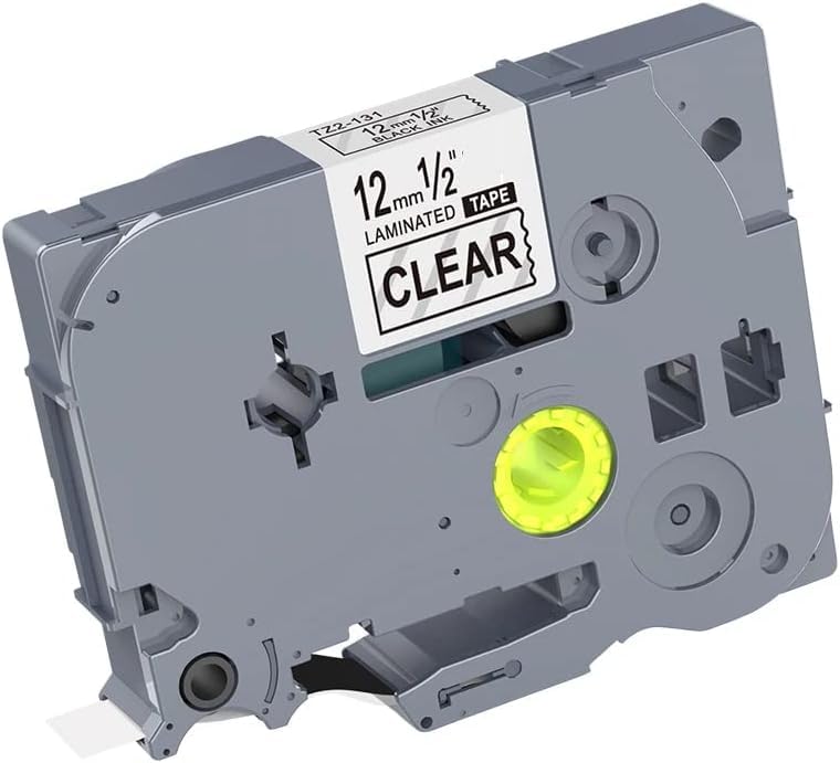 Label Tape 12mm Black/Clear Compatible with Brother Label Printer P-Touch TZ 131