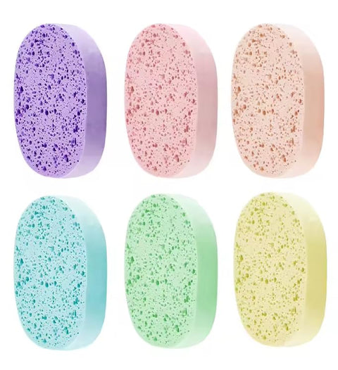 2 PCS NATURAL CELLULOSE CLEANSING MASK REMOVER SPONGE MAKEUP REMOVER SPONGE MULTICOLOR COLOR