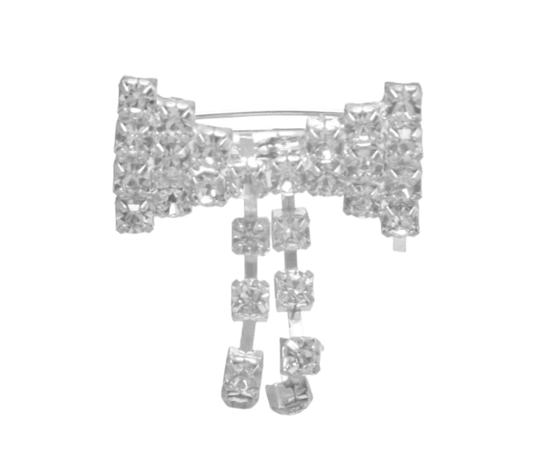 Daphne Mettal Brooche With Full Bow Design For Girls - Silver
