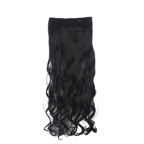 Ladies Dark Black Elegant Wavy Hair Extensions Long Slightly Curly Wig 70-73 CM