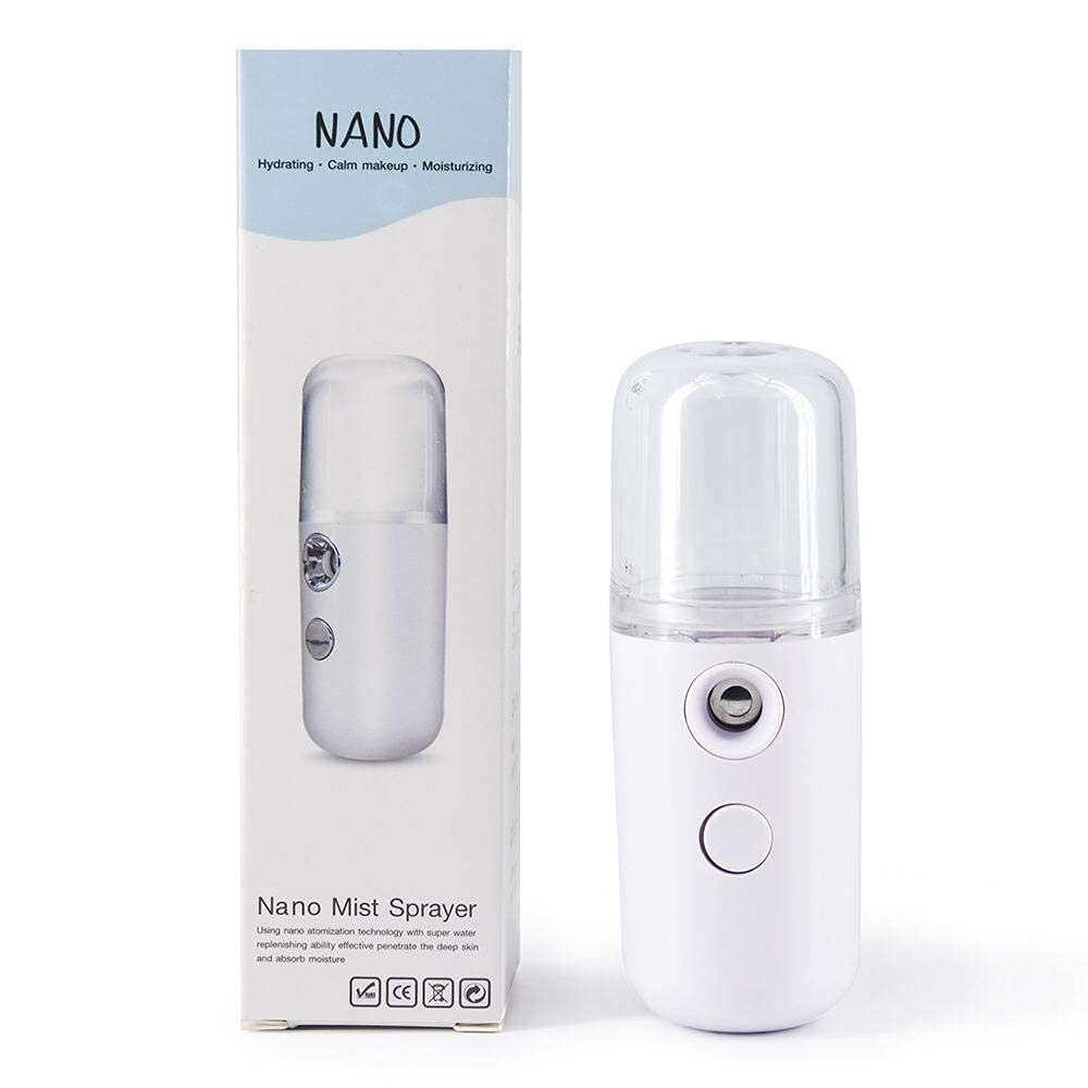 Nano Mist Spray – Portable Facial Hydration Device, Mini USB Rechargeable Face Mist Sprayer, Skin Moisturizer & Sanitizer Atomizer for Travel, Home & Office [Cool Mist sprayer]
