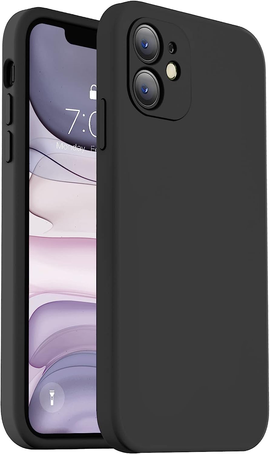 Silicon Camera Protection Mobile Magic Soft Case with Microfiber Lining For Apple iphone 11 6.1 Inch (Black)