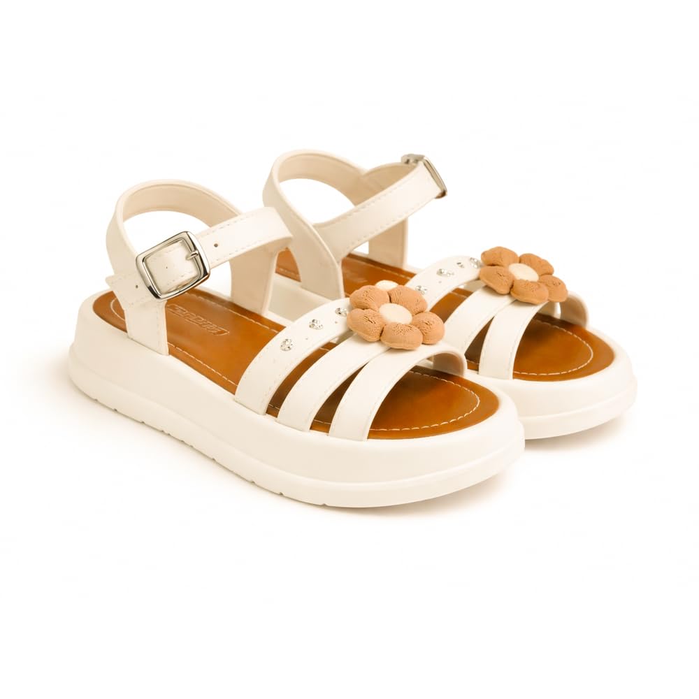 Girls’ Cute Bow Sandals, Soft Silicone Upper with Flexible Rubber Sole, Lightweight, Comfortable