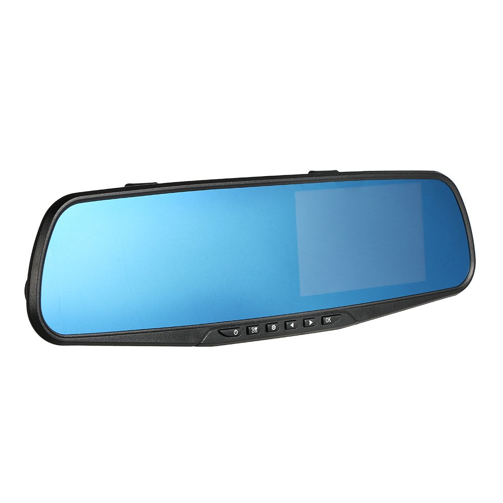 FHD 1080P 4.3 Dual Lens Car DVR Rear View Mirror Dash Cam Video Camera Recorder