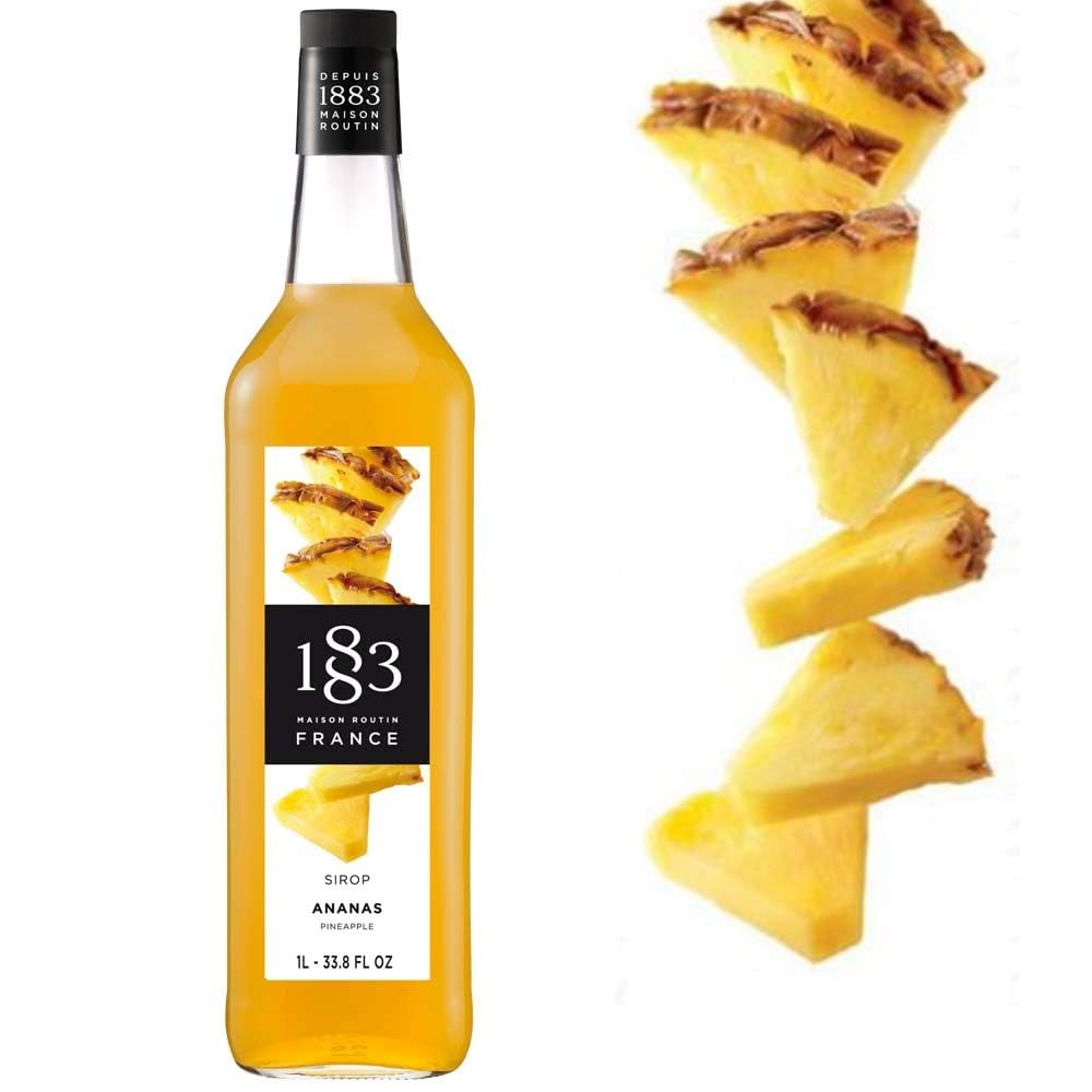 1883 MAISON ROUTIN FRANCE, Pineapple Syrup, Glass Bottle, 1 Liter, Made in France