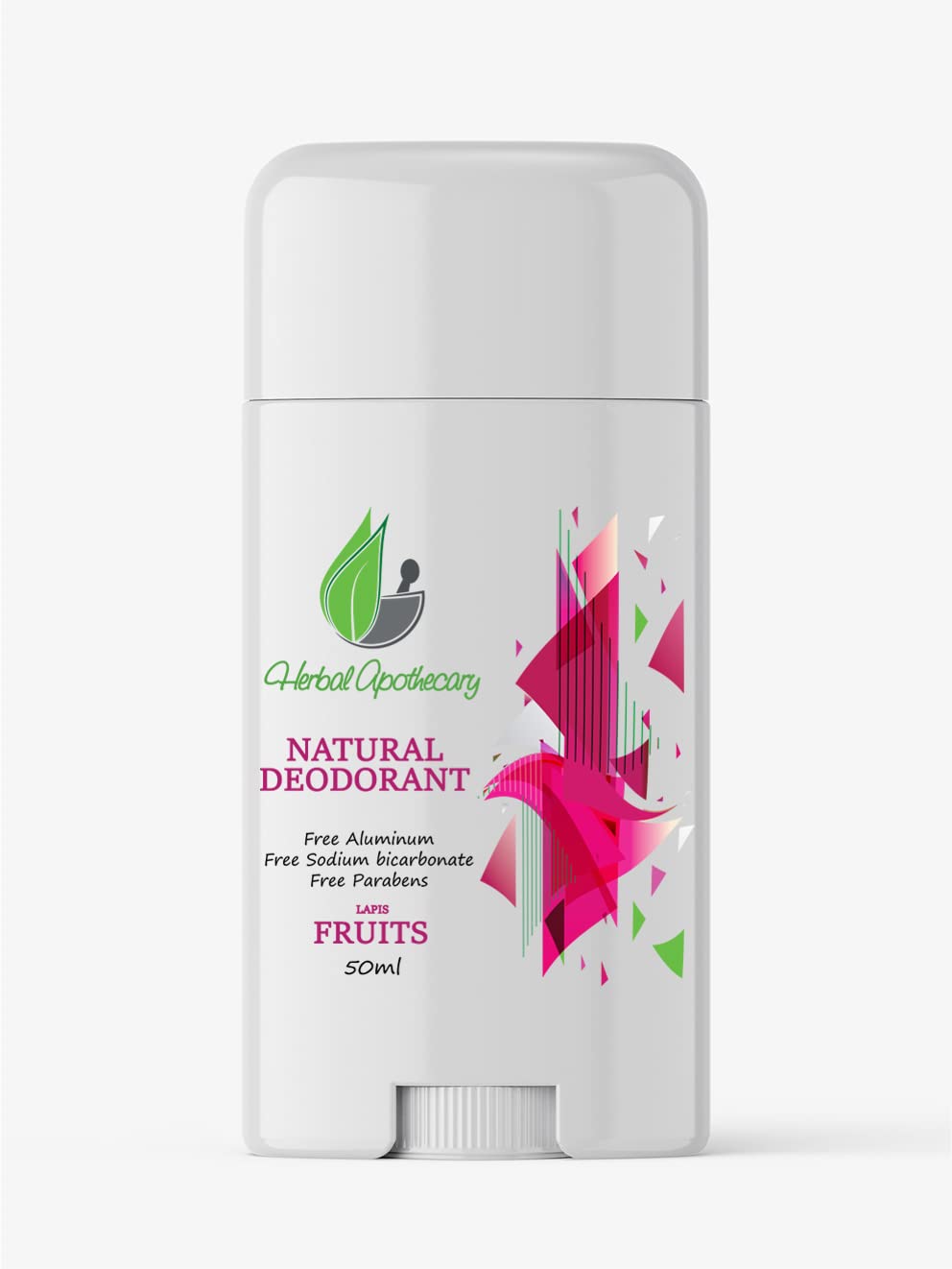 Herbal Apothecary Natural Fruity Deodorant Aluminum, Sodium Bicarbonate & Paraben Free, 50ml
