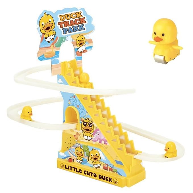 Wonka Duck Slide Garden Toy, Multi-Layer Spiral Track with Cute Duck Shapes, 10.5 x 9.5 x 6.0 Inches