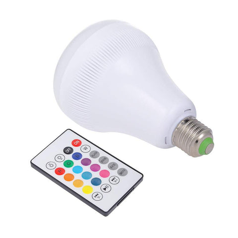 Intelligent LED Light Bulb with Integrated Bluetooth Speaker E27 7W RGB Flame Lamp with 13 Colors Wireless Stereo Audio with 24 Keys IR Remote Control