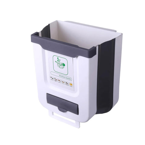 Kitchen Hanging Trash Can with Trash Bag, Simple Trash Can Design, Foldable Trash Can for Bedroom, Bathroom, Office, Living Room, Car Drawer, Multifunctional and Practical (1 Pack)