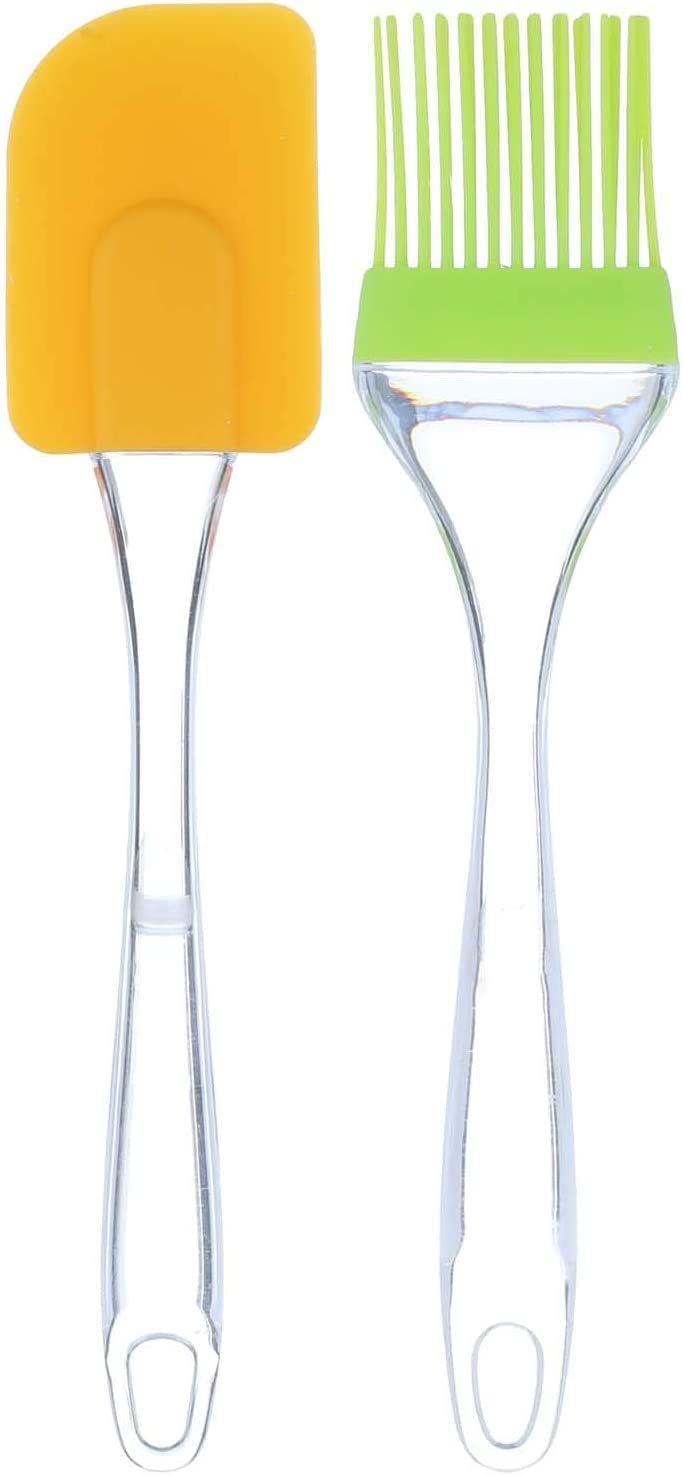 elyassin Silicone Spatula Brush and Hanger, Assorted Colors, 6 x 23 cm