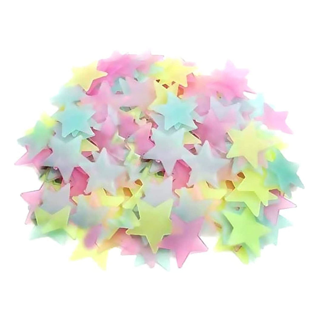 Generic 3D Stars Glow Stickers Luminous Wall Stickers For Kids Baby Room Bedroom Ceiling Home Decor Set of 100