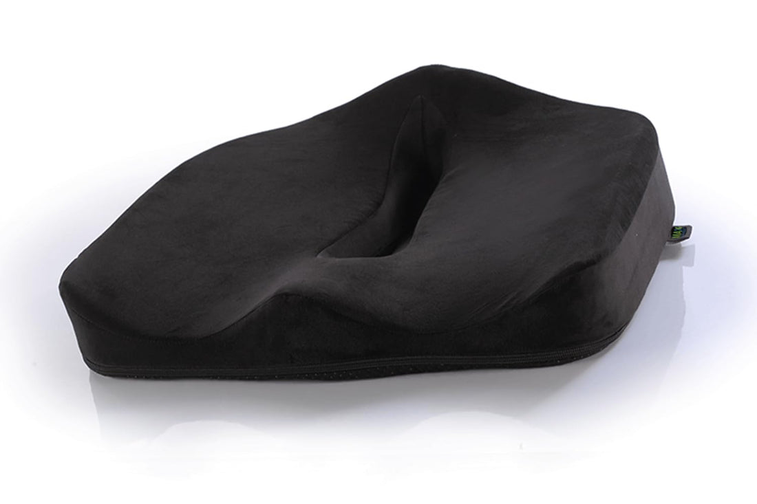Memory Foam Ergonomic Seat - Back Bone Pain Relief for Car Seat, Office Chair, Office and Wheelchair - Coccyx Pain Prevention Seat - Enjoy Ultimate Sitting Comfort, Black