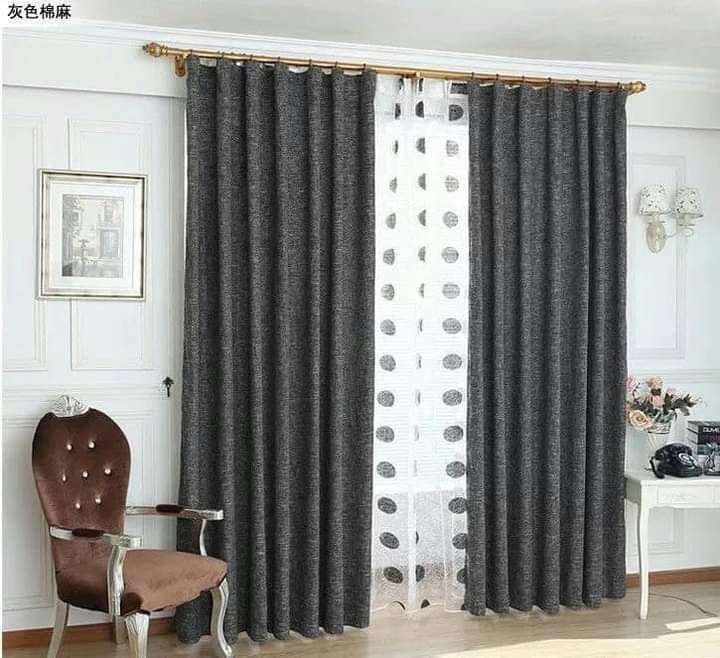 Chanela Blackout Curtains, 150 cm x 270 cm, Burgundy Red Velvet, Grommet Top, 2 Panels (Dark grey)