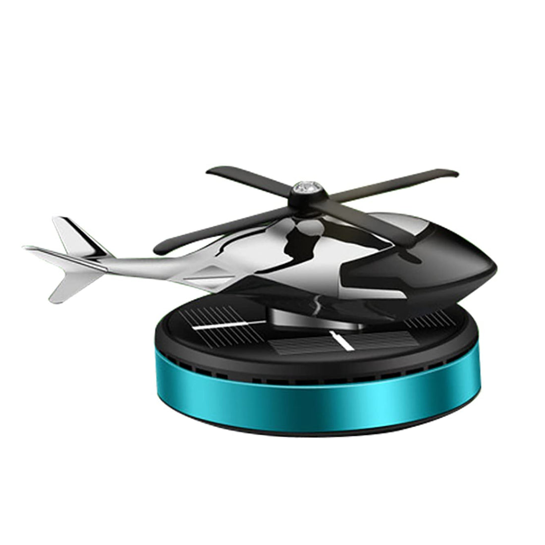 Solar Powered Rotating Incense Helicopter Diffuser, Home and Car Décor Accessories (Blue)