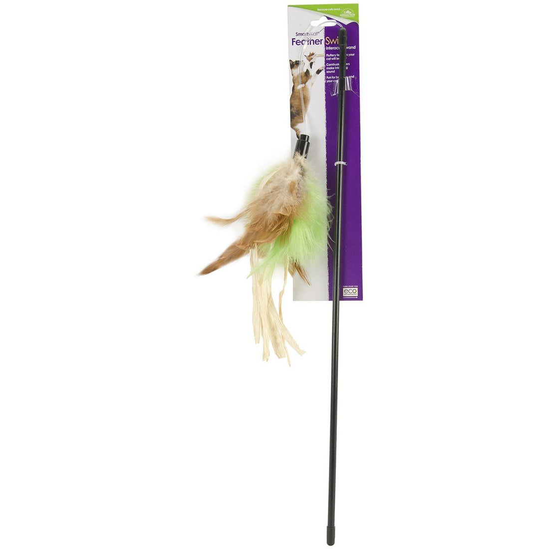 SmartyKat Feather Swirl Cat Toy Feather Wand