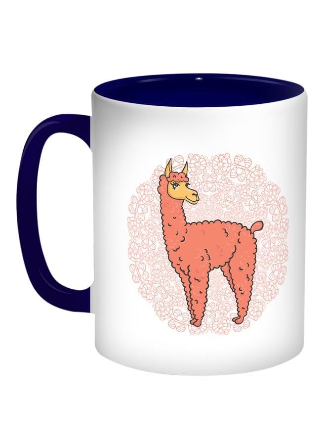 The Lama Printed Coffee Mug Orange/Yellow/White