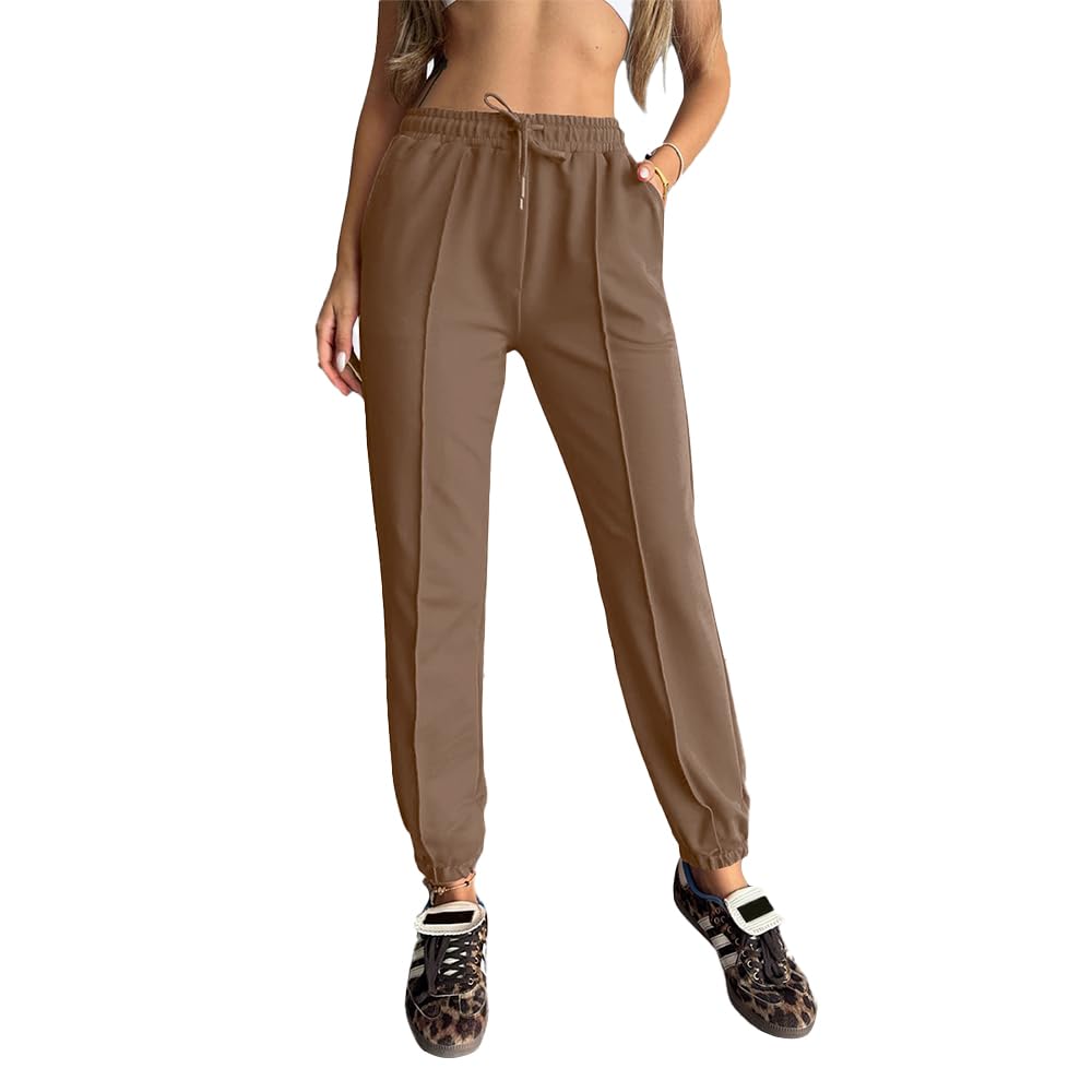 Sport Sweatpants With Line – High Waist - Side Pockets Drawstring Pants Women Sports wear