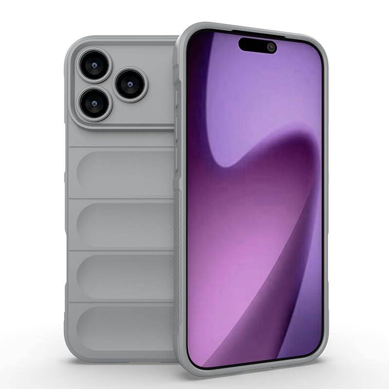 Silicone Case with Anti-Scratch Soft Microfiber Lining, High Resilience Rubber Full Body Shockproof Cover Compatible With Apple iPhone 17 Pro Max (Smoke Gray)