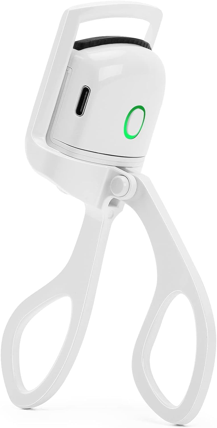 Skade Heated Eyelash Curlers, Heated Lash Curler, Electric Eyelash Curler, Warm Eyelash Curler, Rechargeable Eyelash Curler, Handheld Eyelash Heated Curler (White)