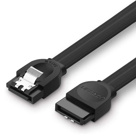 UGREEN SATA Cable 3.0 To Hard Disk Drive HDD SSD ODD 6Gbps High-Speed Data Plug Cord, Straight To Straight (0.5M) - Black