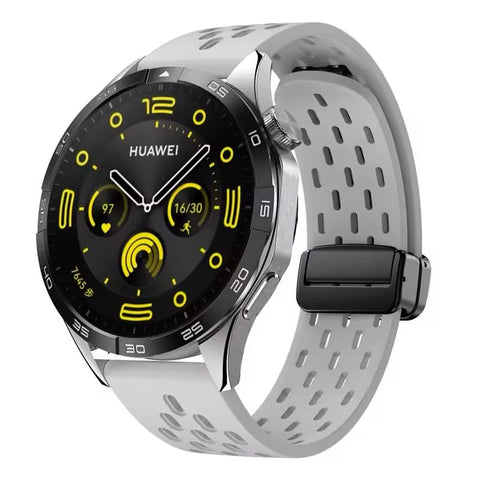 Fekra 22mm Folding Buckle Magnetic Buckle Silicone Strap Band For Huawei Watch GT4 46mm GT3 SE GT2 46mm / GT2 Pro / GT2 GT3 46mm / Buds