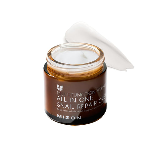 MIZON All in One Snail Repair Cream, Face Moisturizer with Snail Mucin Extract, Recovery Cream, Korean Skincare, Wrinkle & Blemish Care (2.53 Fl Oz Pack of 1)