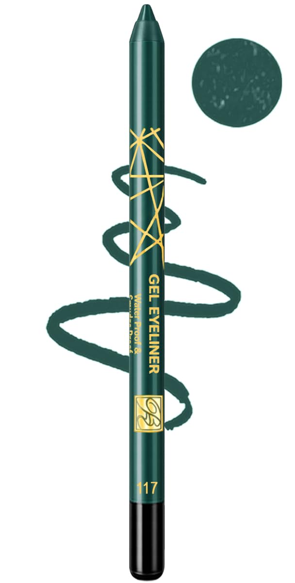 Rose Bery - Gel Eyeliner, Waterproof & Smudge Proof, Ultra Long Wear & Smooth Glide Formula, 1.2 GM, Model - RB-0922 (Deep Jungle Green, 117)