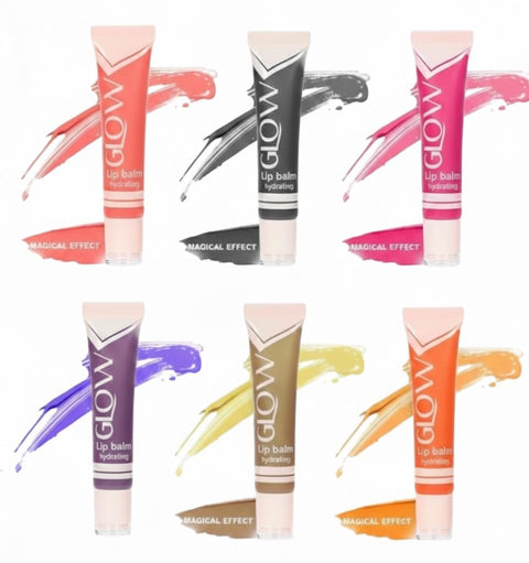 GLOW Moisturizing Lip BALM Oil 6Pc -Hydrating Lip Gloss Set - Balm Long Lasting Glow Oil Lip Care Tools