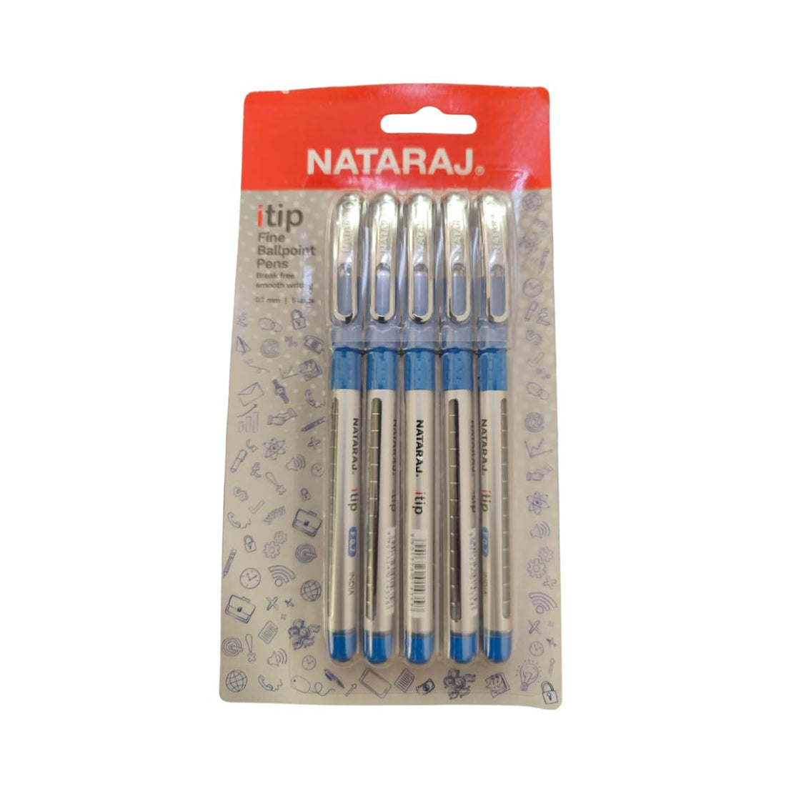Nataraj Itip Ball Pen 5-Pieces, Blue