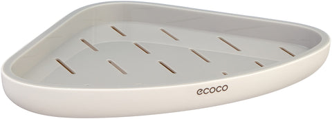 ECOCO E2030 Corner Shelf Bathroom Elbow Corner Shelf Multipurpose Soap Holder - White Grey