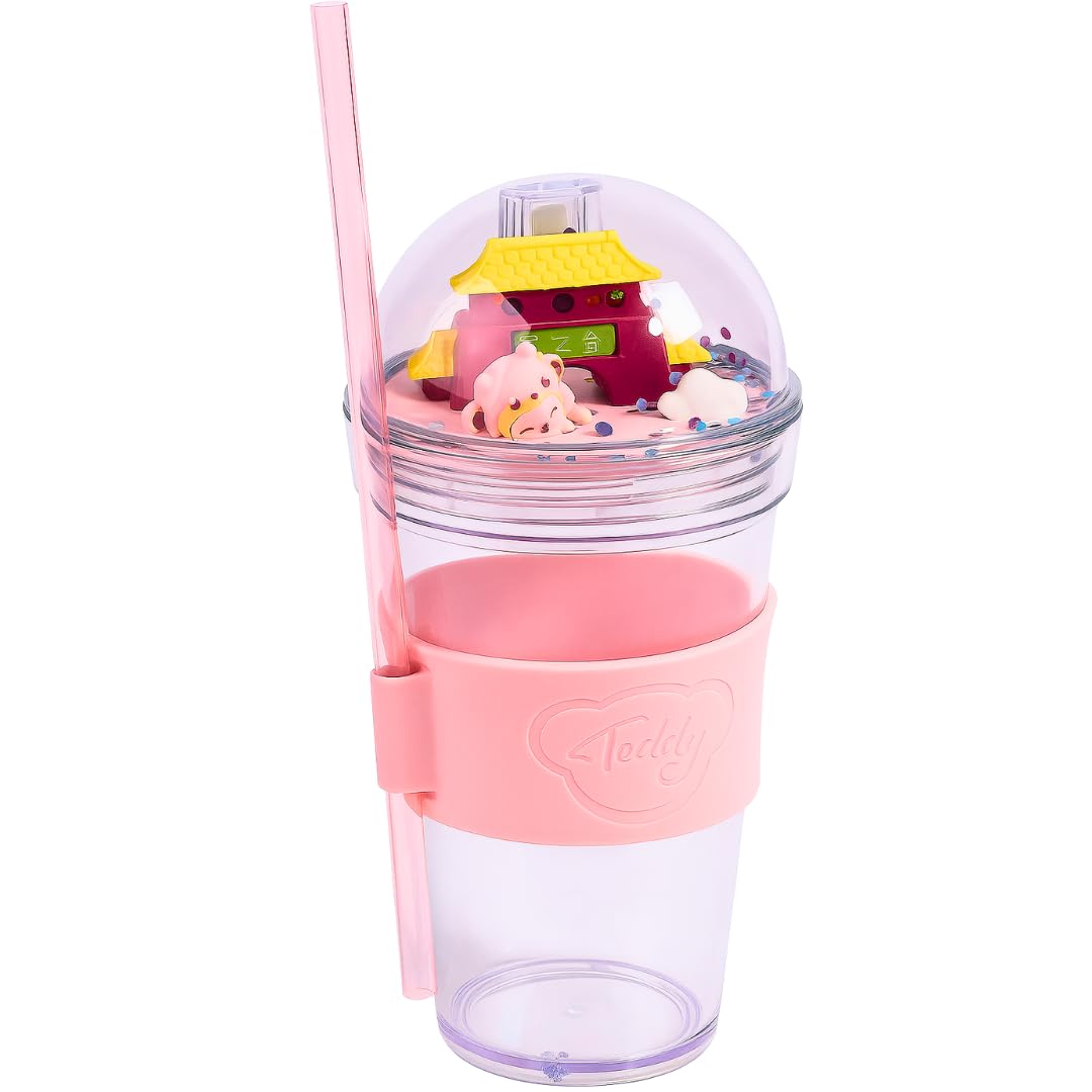 Premium Acrylic Cold Cup 450Ml Double Layer Straw Cup Chinese Gate Design Dome Lid With Straw And Silicon Grip Reusable Transparent Drink Tumbler Leak‑Proof Outdoor Travel BPA‑Free Modern Gift