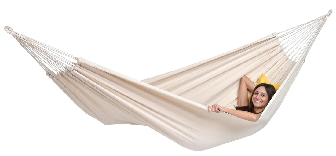 Amazonas AZ-1018140 Barbados natura hammock, load capacity 200kg, white (Natura), lying area 230 x 150cm, one size fits all