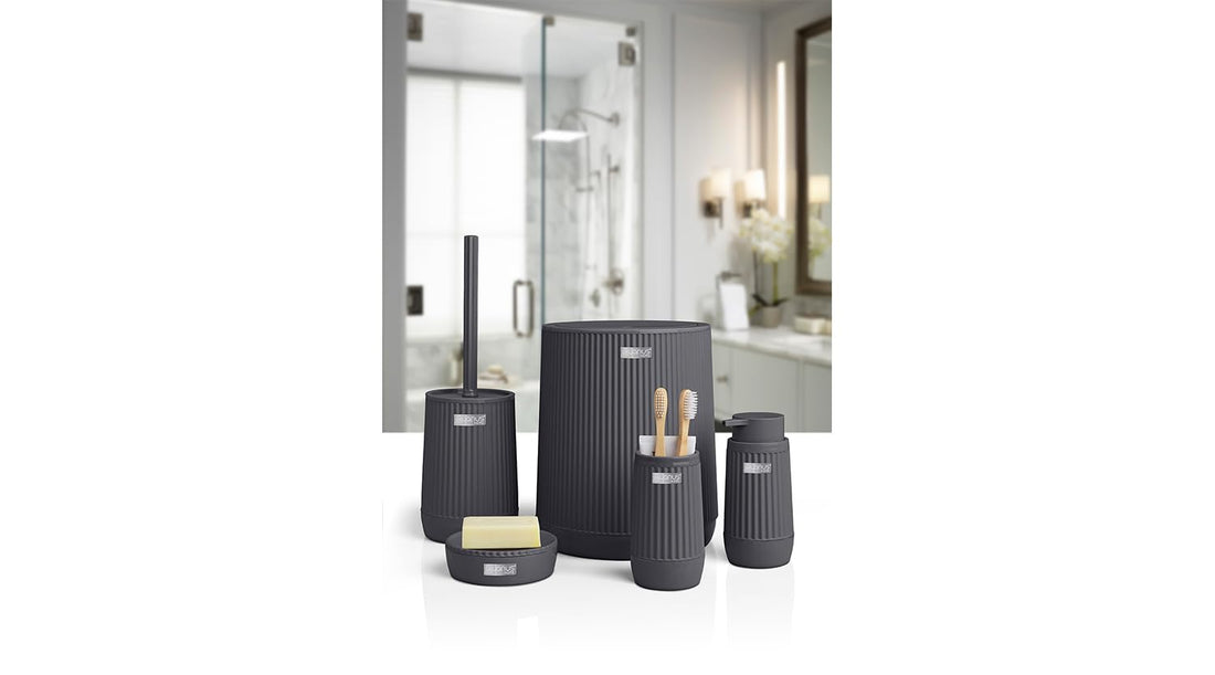 Okyanus 5-Piece Bathroom Set Nida Grey, 36GCL-OKY-385-A
