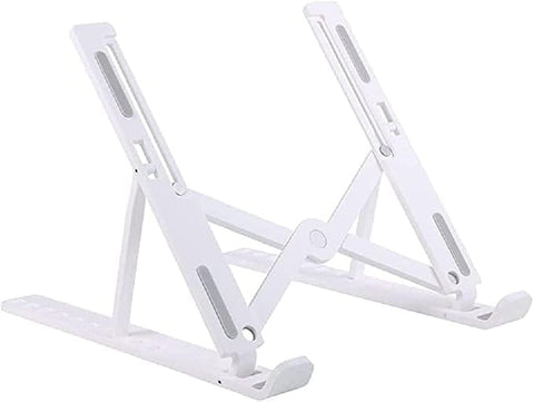 Multi-Position Plastic Adjustable Folding Tablet Stand for Laptop (White)