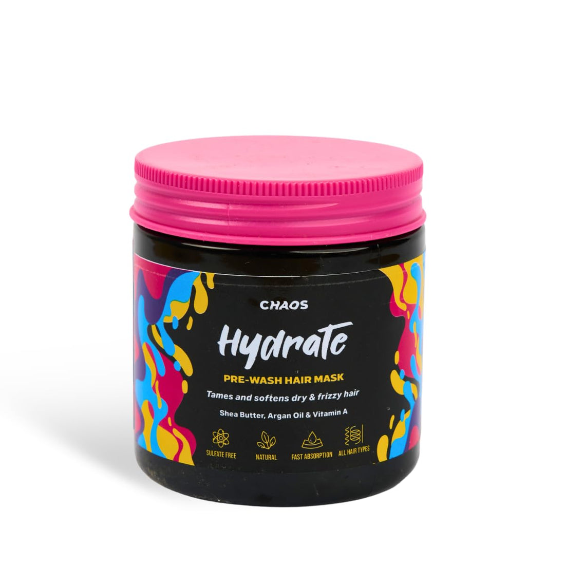CHAOS Hydrate Pre-Wash Hair Mask – Tames & Softens Dry & Frizzy Hair – With Shea Butter, Argan Oil & Vitamin A – Sulfate-Free, Fast Absorption – Curly Hair – 300 ml