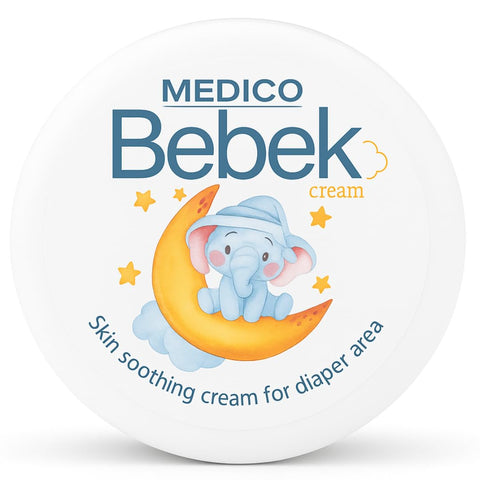 MEDICO Bebek Baby Cream with Shea Butter, Lanolin & Natural Oils – Diaper Rash Protection & Moisturizing Cream with Zinc Oxide & Beeswax – Gentle Daily Care for Babies, 50g