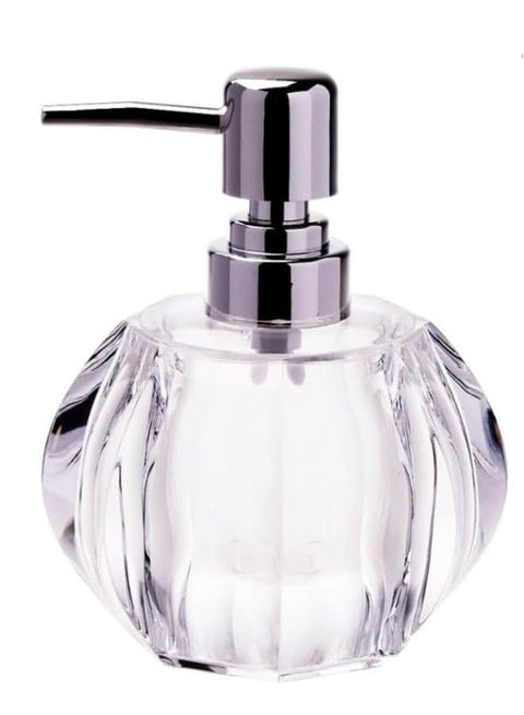 Happy Home Acrylic Soap Dispenser for Bathroom or Kitchen - Soap and Lotion Dispenser, Hand Sanitizer Bottle and Pressure Pump for Shampoo, Conditioner, Shower Gel and Cosmetics (180ml - Clear)
