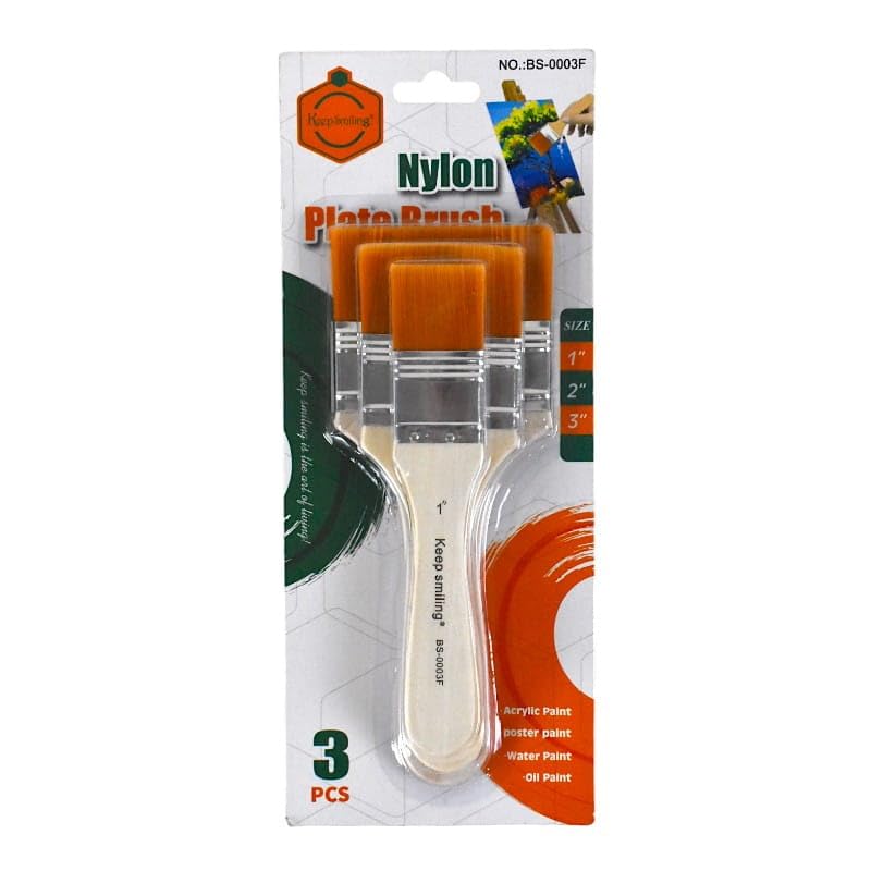 Keep Smiling Nylon Brush Set 3 pcs Wide - Multi Color