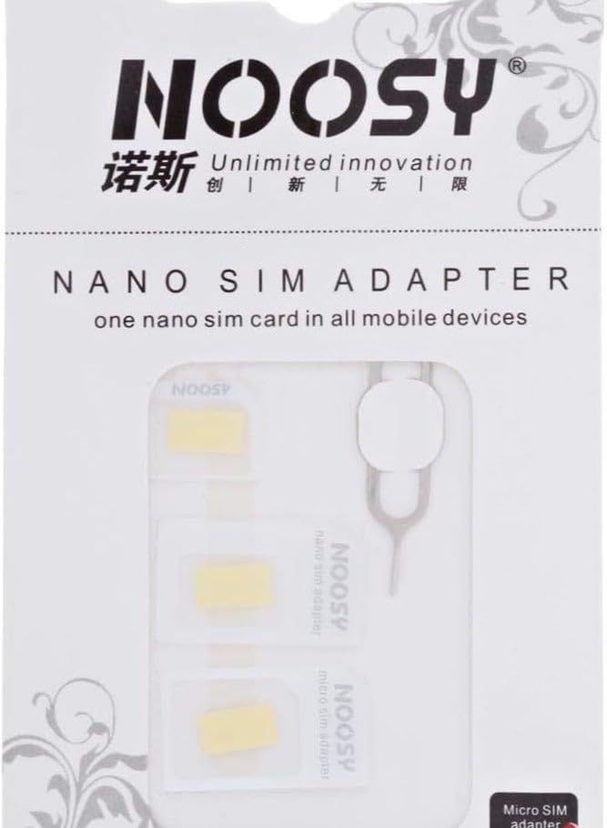 4 in 1 Nano SIM Card Adapter, SIM Card Adapter Kit, Sim Adapter Set Sim Card Adapter with SIM Ejector Pin Compatible with Mobile Phone