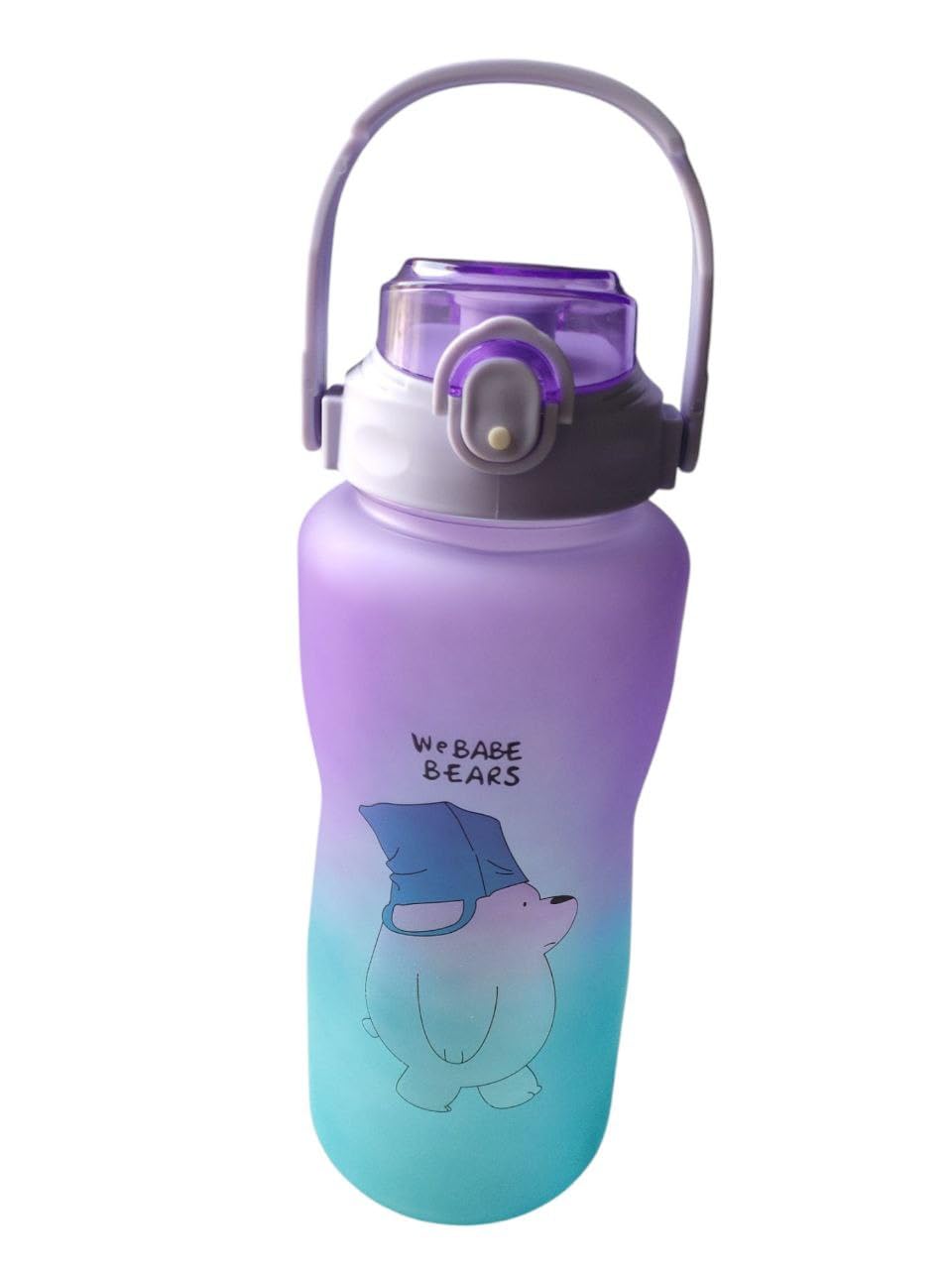 Large BPA Free Motivational Sayings 2L Sports Water Bottle for Gym Cycling School Fitness Outdoor (purple)