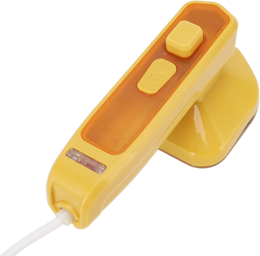 Portable Handheld Micro Steam Iron Garment Steamer Mini Ironing Clothes Machine Fast Wrinkle Removal for Household Dormitory Travel (yellow)